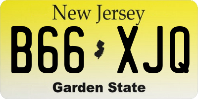 NJ license plate B66XJQ