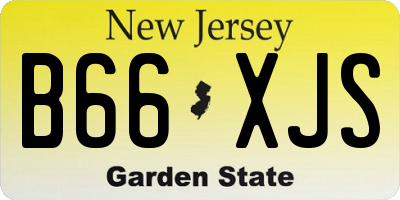 NJ license plate B66XJS