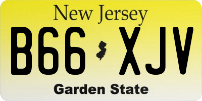 NJ license plate B66XJV