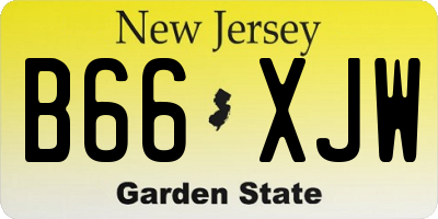 NJ license plate B66XJW