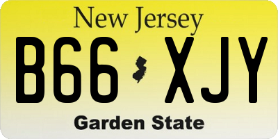 NJ license plate B66XJY