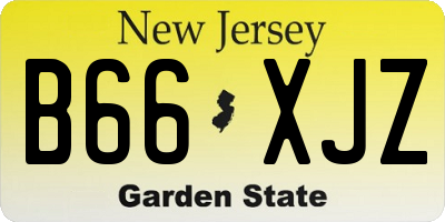 NJ license plate B66XJZ