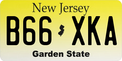 NJ license plate B66XKA
