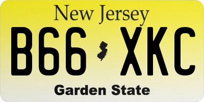NJ license plate B66XKC