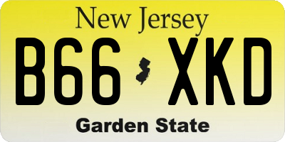 NJ license plate B66XKD