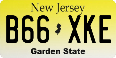 NJ license plate B66XKE