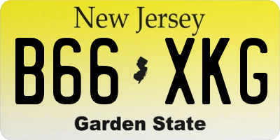 NJ license plate B66XKG