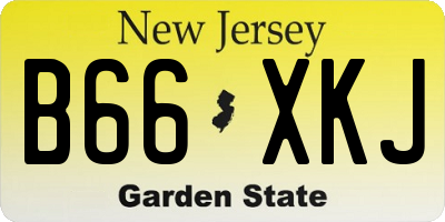 NJ license plate B66XKJ