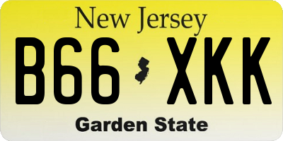 NJ license plate B66XKK