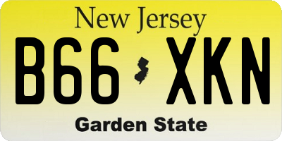 NJ license plate B66XKN