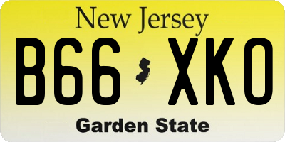 NJ license plate B66XKO