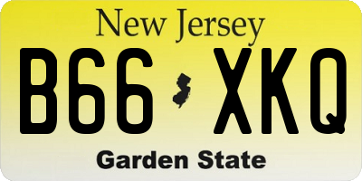 NJ license plate B66XKQ