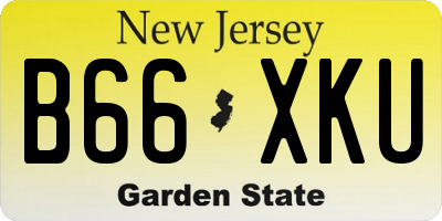 NJ license plate B66XKU