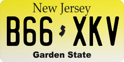 NJ license plate B66XKV