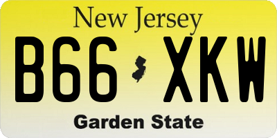 NJ license plate B66XKW