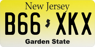 NJ license plate B66XKX