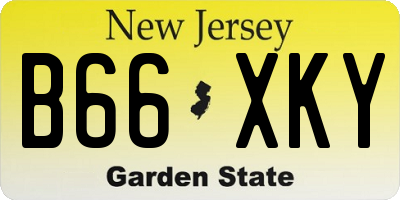 NJ license plate B66XKY