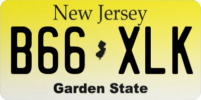 NJ license plate B66XLK