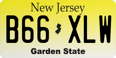NJ license plate B66XLW