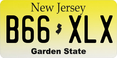 NJ license plate B66XLX