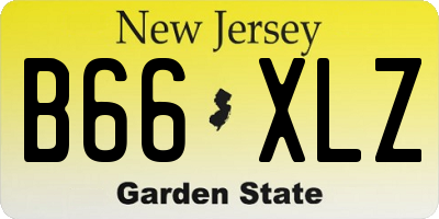 NJ license plate B66XLZ