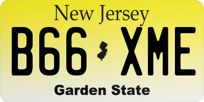 NJ license plate B66XME