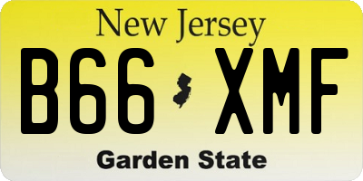 NJ license plate B66XMF