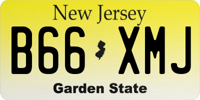 NJ license plate B66XMJ