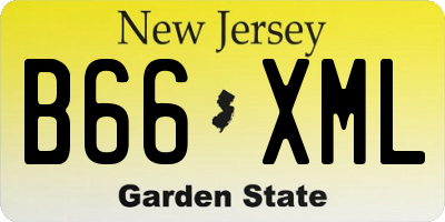 NJ license plate B66XML