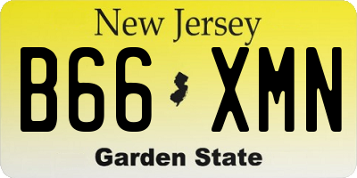 NJ license plate B66XMN