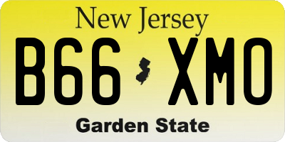 NJ license plate B66XMO