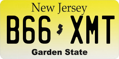 NJ license plate B66XMT