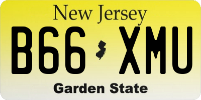 NJ license plate B66XMU