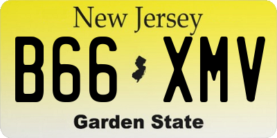NJ license plate B66XMV