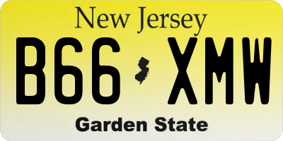NJ license plate B66XMW