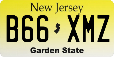 NJ license plate B66XMZ