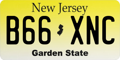 NJ license plate B66XNC