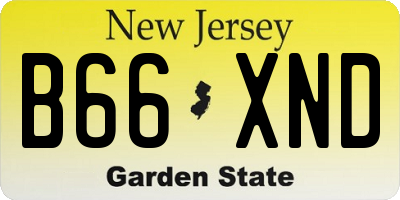 NJ license plate B66XND