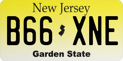 NJ license plate B66XNE