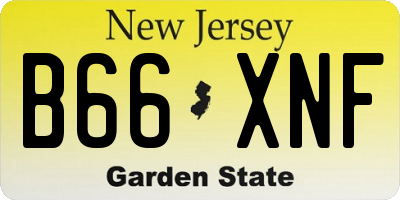 NJ license plate B66XNF