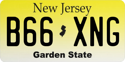 NJ license plate B66XNG