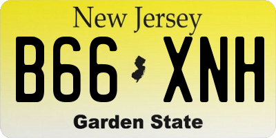 NJ license plate B66XNH