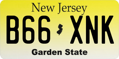 NJ license plate B66XNK