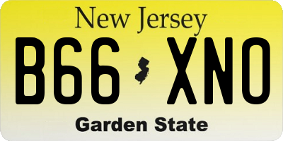 NJ license plate B66XNO