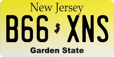 NJ license plate B66XNS