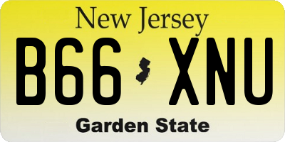 NJ license plate B66XNU