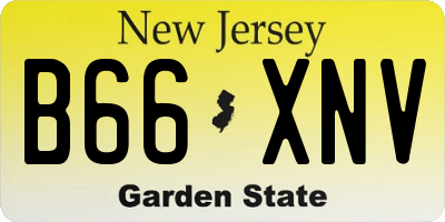 NJ license plate B66XNV