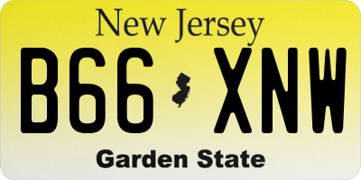 NJ license plate B66XNW