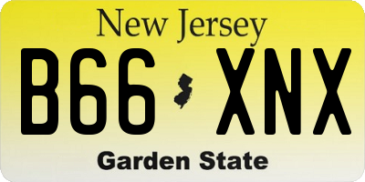 NJ license plate B66XNX