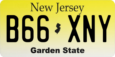 NJ license plate B66XNY